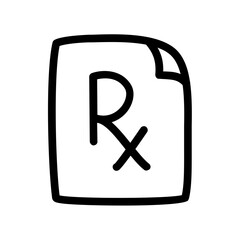 Hand drawn doodle style prescription Rx line icon.