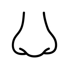 Hand drawn doodle style nose line icon.