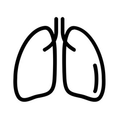 Hand drawn doodle style lungs line icon.