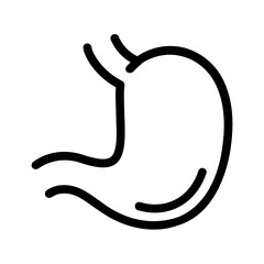 Hand drawn doodle style stomach line icon.