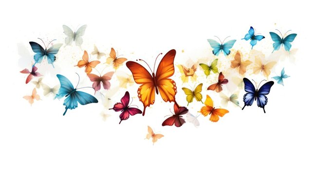 A set of butterflies whose wings form an ornate and creative display.