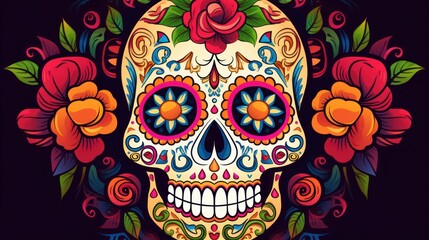 A decorative sugar skull with intricate floral designs is perfect for celebrating the cultural richness of Mardi Gras.