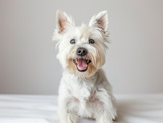  West Highland White Terrier, compact and bright, white studio backdrop 