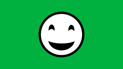 Fototapeta premium very happy emoji icon isolated on green background. funny emoji illustration.
