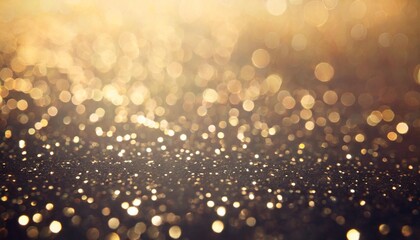 background of abstract glitter lights gold and black de focused banner