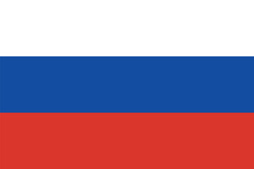 The flag of Russia. Tricolor: white, blue, red. The symbol of the Russian Federation. Isolated vector illustration on white background.