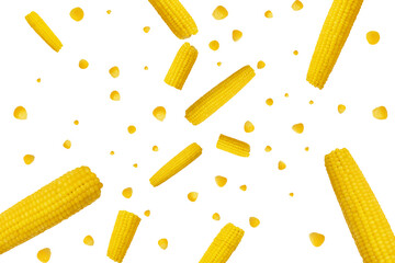 corn scatters isolated on white background