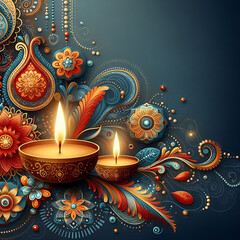 Happy Diwali designer background with copy space