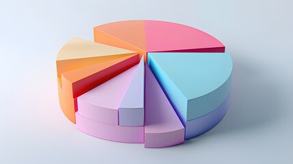 Dynamic 3D Pie Chart Illustrating Company Income Sources AI Image