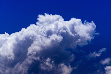 Beautiful cumulonimbus clouds with blue sky background.