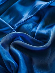 Abstract composition of deep teal fabric folds forming mesmerizing contours and hypnotic patterns, showcasing the rich color and sculptural qualities.