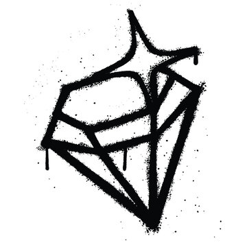 Graffiti spray diamond isolated on white background