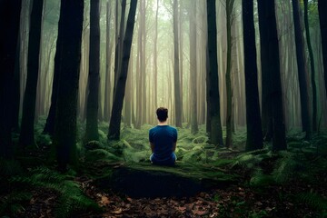 Person contemplates natures beauty, finding wisdom in natural world