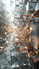 This captivating image showcases a nanobot, a revolutionary robot designed for neuroscience surgery, using advanced technology, and a sleek metallic design