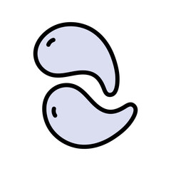 Eye gel patches color icon. Flat logo for cosmetics. Simple illustration of eye mask. Simple isolated vector sign on white background. Trend care products