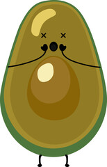 Funny cute dead rotten cartoon avocado vector illustration - 772451035