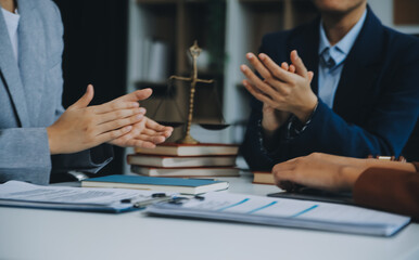 Business people clapping and applause at meeting or conference, close-up of hands. Group of unknown...
