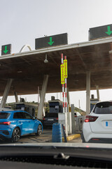 Highway toll from inside the car