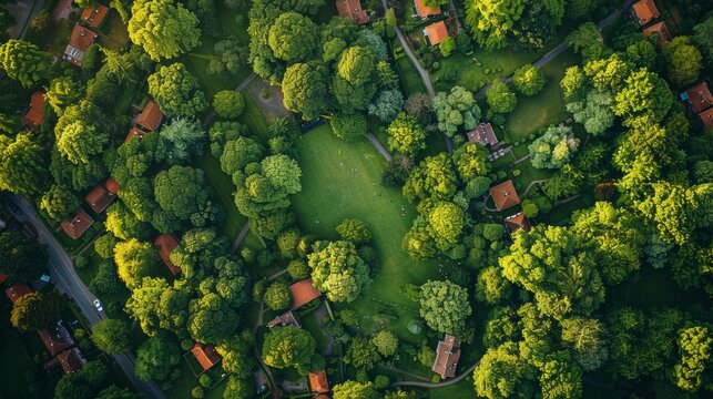 Aerial View of Epping Park, Essex, England