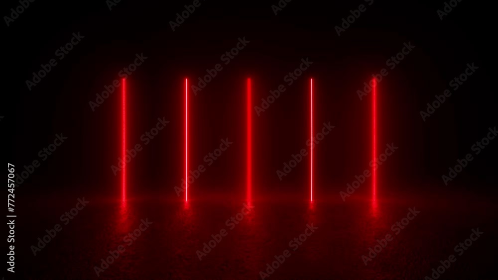 Poster experience a mesmerizing sight of red lights glowing in the dark, creating a futuristic and sci-fi a