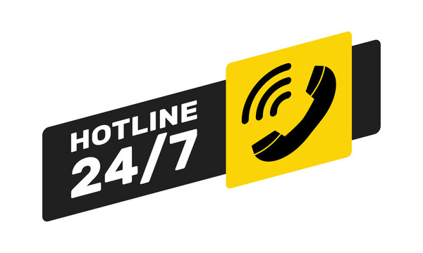 Hotline 24 on 7 web banner. Customer service 24/7 vector illustration. 24 hours support center.