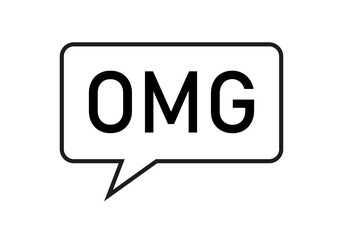 Icono negro de bocadillo con la expresión OMG. - obrazy, fototapety, plakaty