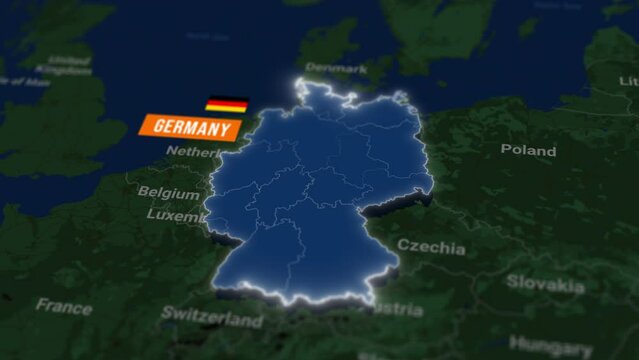 germany geography map background loop