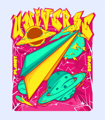 paper plane design illustration for tshirt printing, and poster