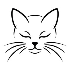 High-quality cat outline Colorful illustration