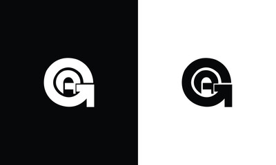 GA Company Logo Design Template Vector - obrazy, fototapety, plakaty
