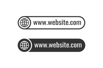 Link button, website name, URL, address, navigation bar illustration linear icon vector - obrazy, fototapety, plakaty