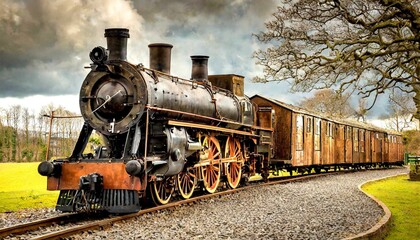 Steampunk Train - obrazy, fototapety, plakaty