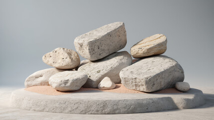 Pile of Rocks on White Surface