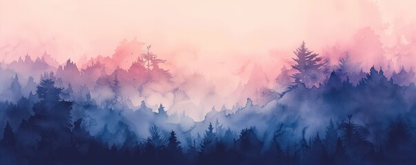 Soft pastel watercolor gradient, embodying the peaceful transition of dawn to dusk - obrazy, fototapety, plakaty