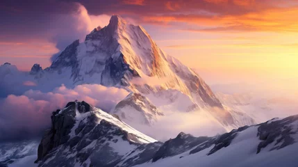 Fotobehang   Mountain Hoher Dachstein Sunrise, Generate AI © VinaAmeliaGRPHIC