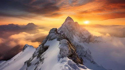 Fotobehang   Mountain Hoher Dachstein Sunrise, Generate AI © VinaAmeliaGRPHIC