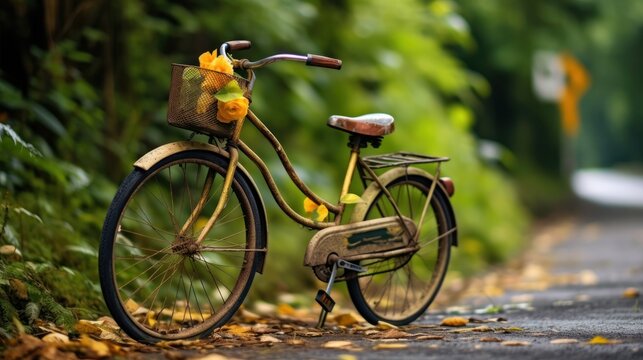 A beautiful photo of a bicycle and its elements