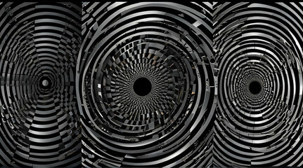 Vector Optical illusion Spin Cycle set .Generative AI