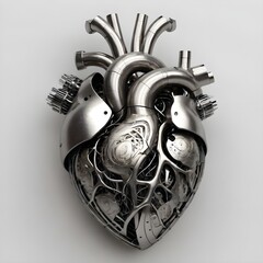 3d Anatomically Detailed Human Heart Model, Futuristic Biomechanical Cyberpunk