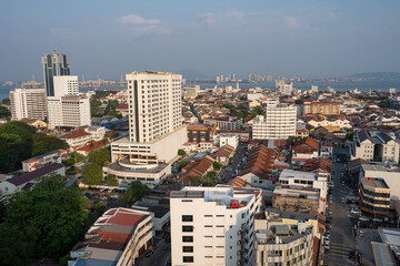 The Cityscape of Georgetown on Penang in Malaysia Asia