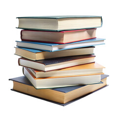 Stack of books isolated on a transparent background. - obrazy, fototapety, plakaty
