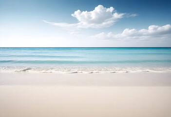 a beach with a wave in the ocean and white sand