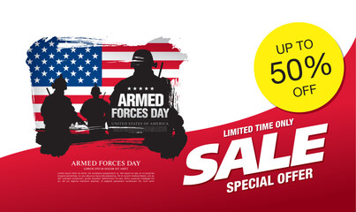armed forces day sale banner layout design