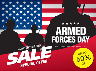 armed forces day sale banner layout design