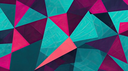 A bold geometric pattern featuring contrasting colors, like teal and magenta, with large squares...