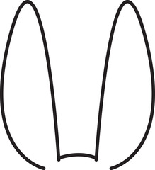 Easter bunny continuous one line vector icon, drawing rabbit outline cute animal, minimal contour ears hare, doodle element face, black silhouettes set. Funny simple illustration 