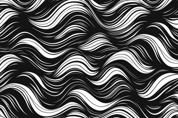 Obraz premium Abstract Black and White Wavy Lines Pattern