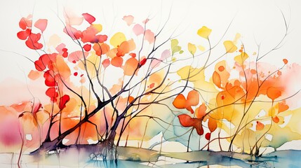 Abstract Watercolor nature painting