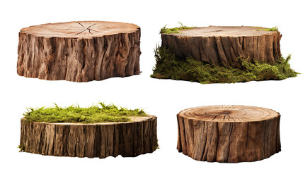 Set of tree stumps, cut out