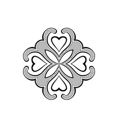 Flower Mehndi design inspiration decorative heart shaped frame template